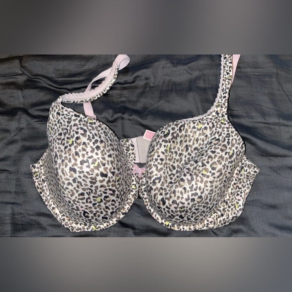 Victoria's Secret Leopard Print Bra - Black and Cream